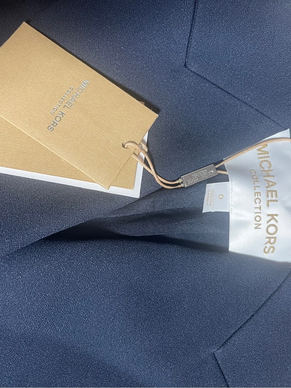 Michael Kors Navy Double-Breasted Tailored Romper Blazer
